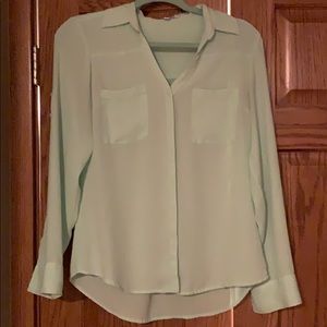 Express chiffon mint green shirt